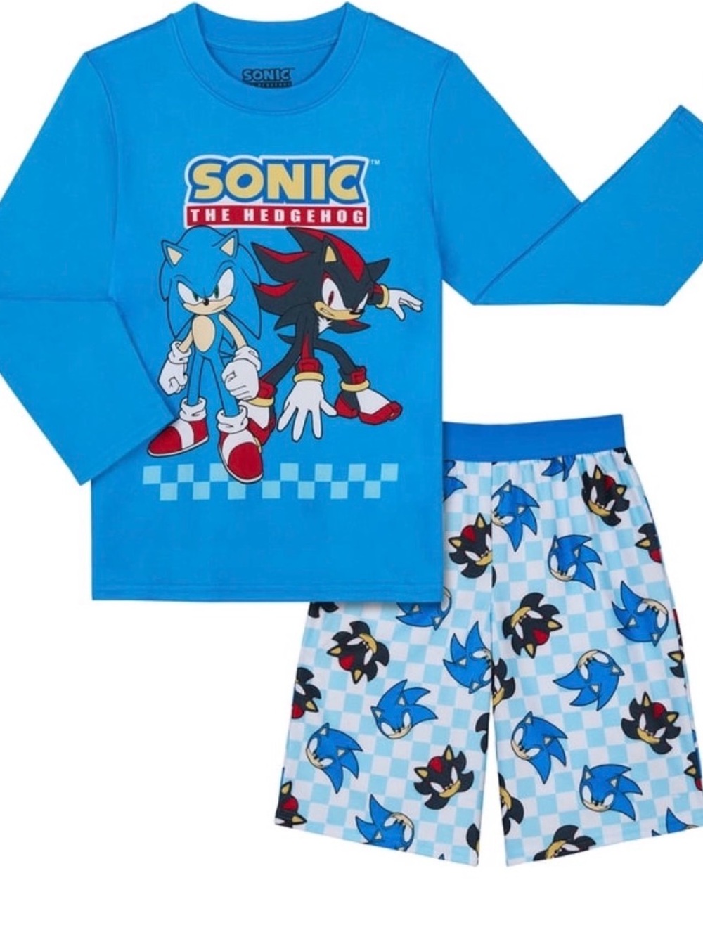 Sonic the Hedgehog Blue Kids Pajama Set- Large 10/12